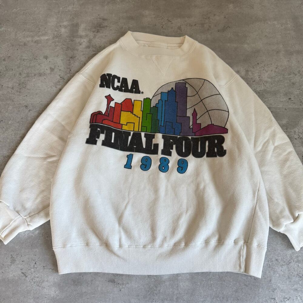 Vintage 1989 NCAA final four crewneck sweatshirt seattle wa skyline size small‎
